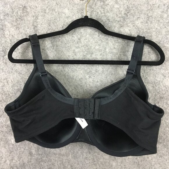 Cacique Bra 40DD Lightly Lined Full Coverage Solid Black Cotton Underwire Smooth - Picture 4 of 11